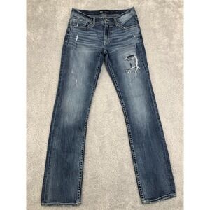 BKE Jeans Mens 31x34 Straight Leg Jake Distressed Blue